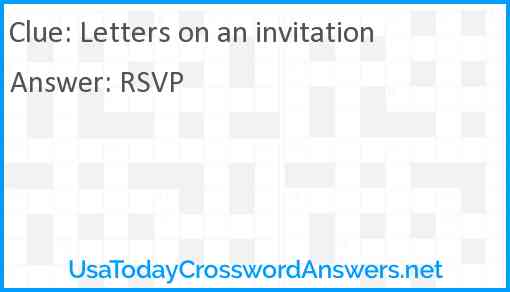 Letters on an invitation Answer