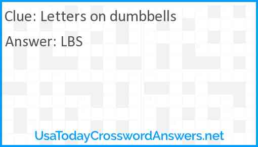Letters on dumbbells Answer