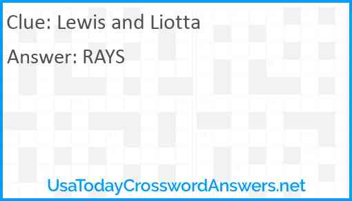 Lewis and Liotta Answer