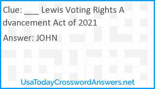 ___ Lewis Voting Rights Advancement Act of 2021 Answer