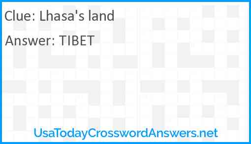 Lhasa's land Answer