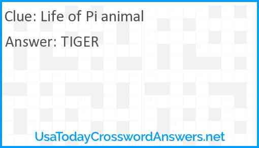 Life of Pi animal Answer