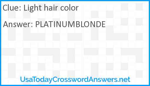 Light hair color Answer