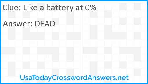 Like a battery at 0% Answer