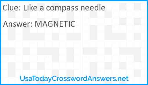 Like a compass needle Answer
