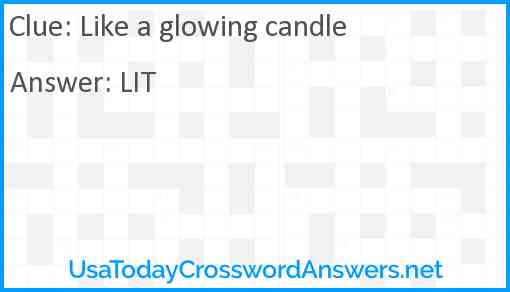 Like a glowing candle Answer