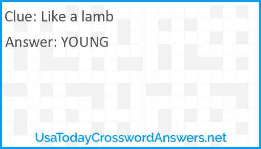 Like a lamb Answer