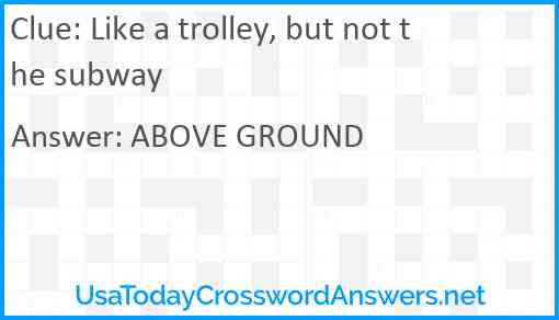 Like a trolley, but not the subway Answer
