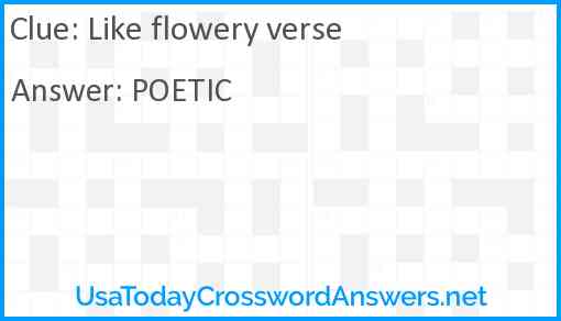 Like flowery verse Answer