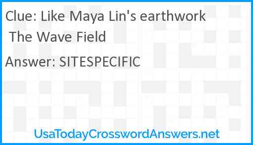 Like Maya Lin's earthwork The Wave Field Answer