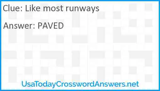 Like most runways Answer