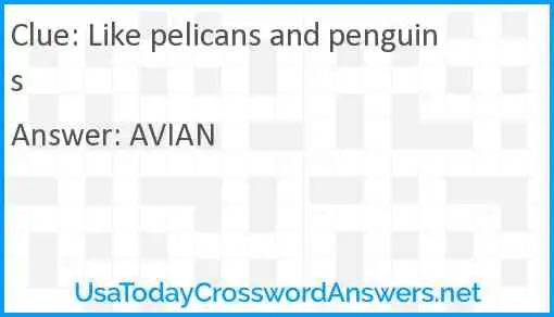 Like pelicans and penguins Answer
