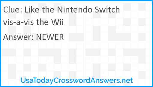 Like the Nintendo Switch vis-a-vis the Wii Answer