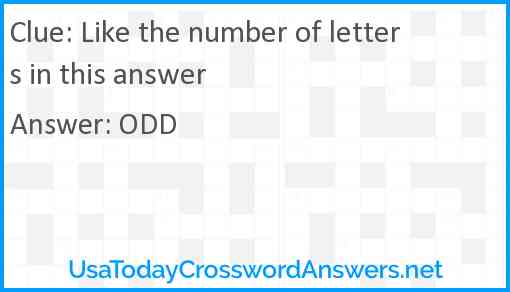 Like the number of letters in this answer Answer