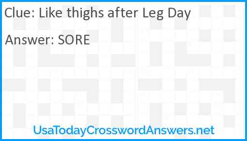 Like thighs after Leg Day Answer
