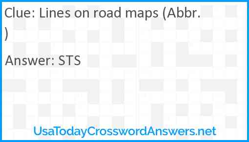 Lines on road maps (Abbr.) Answer