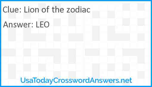 Lion of the zodiac Answer