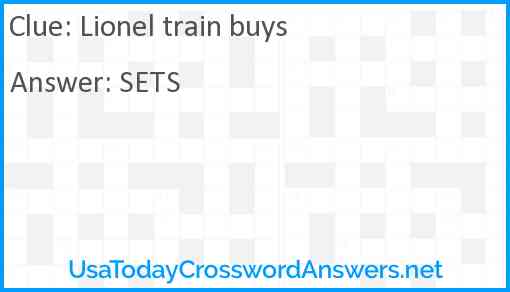Lionel train buys Answer