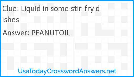 Liquid in some stir-fry dishes Answer