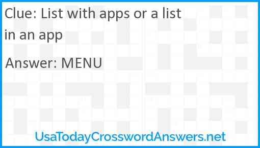 List with apps or a list in an app Answer