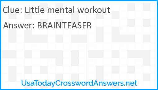 Little mental workout Answer