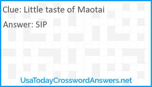 Little taste of Maotai Answer