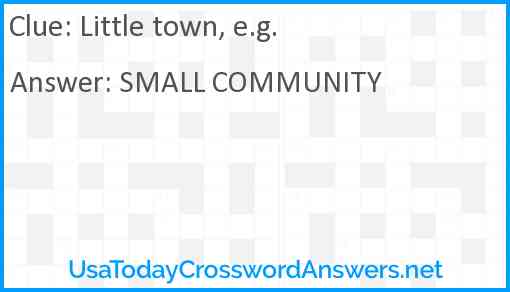 Little town, e.g. Answer