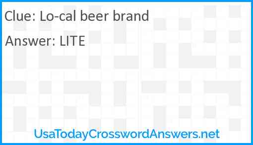 Lo-cal beer brand Answer
