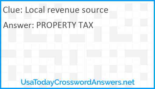 Local revenue source Answer