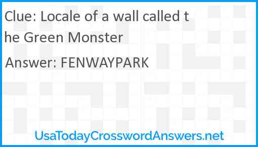 Locale of a wall called the Green Monster Answer