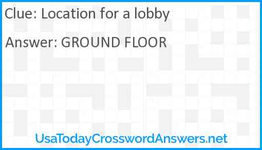 Location for a lobby Answer