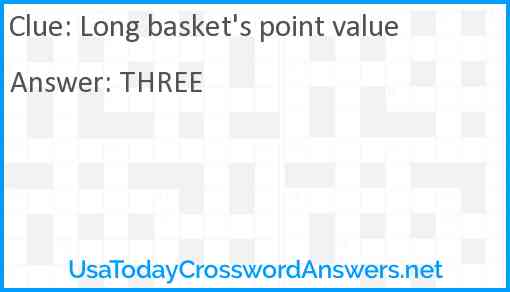 Long basket's point value Answer