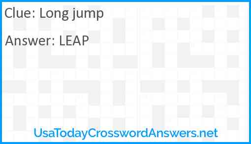 Long jump Answer