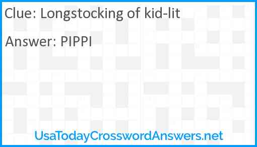 Longstocking of kid-lit Answer