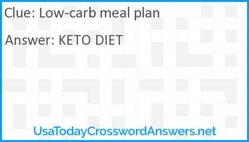 Low-carb meal plan Answer