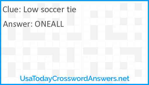 Low soccer tie Answer