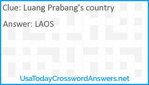 Luang Prabang's country Answer