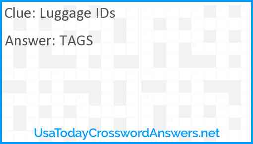 Luggage IDs Answer