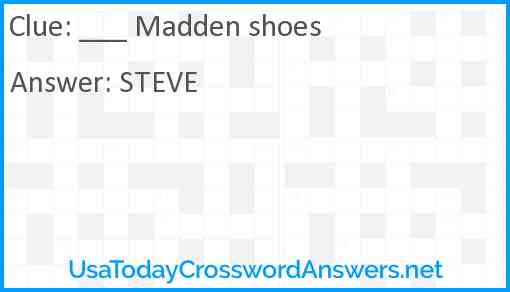 ___ Madden shoes Answer