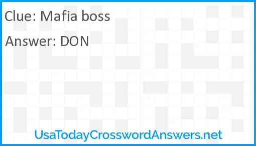 Mafia boss Answer