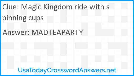 Magic Kingdom ride with spinning cups Answer