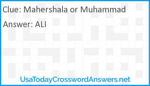 Mahershala or Muhammad Answer