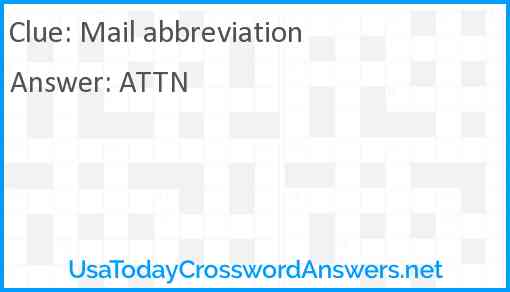 Mail abbreviation Answer