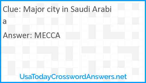 Major city in Saudi Arabia Answer