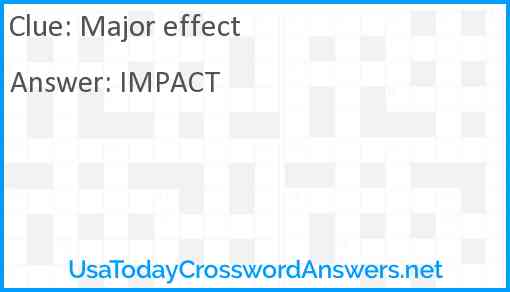 Major effect Answer