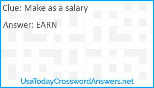 Make as a salary Answer