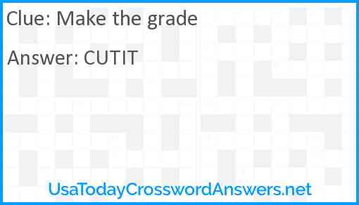 Make the grade Answer