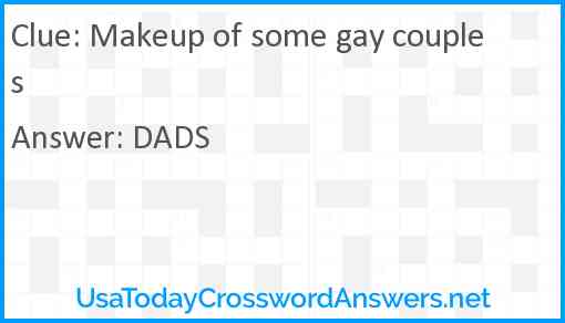 Makeup of some gay couples Answer