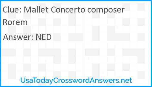 Mallet Concerto composer Rorem Answer