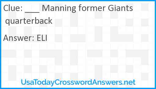 ___ Manning former Giants quarterback Answer